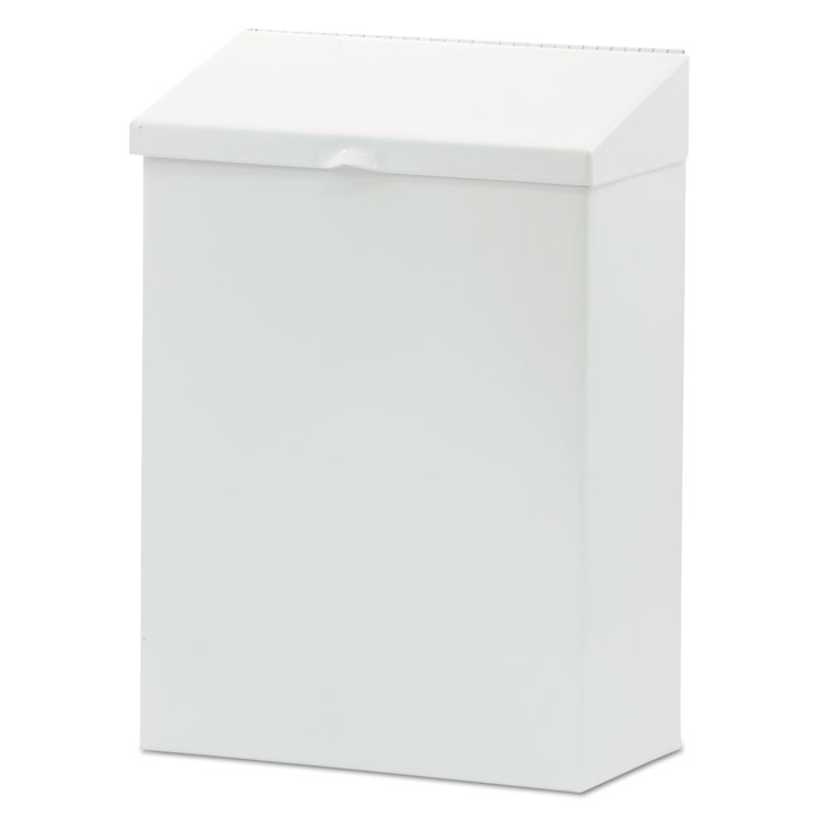HOSPECO Feminine Hygiene Product Waste Receptacle, Metal, White (HOSND1W)
