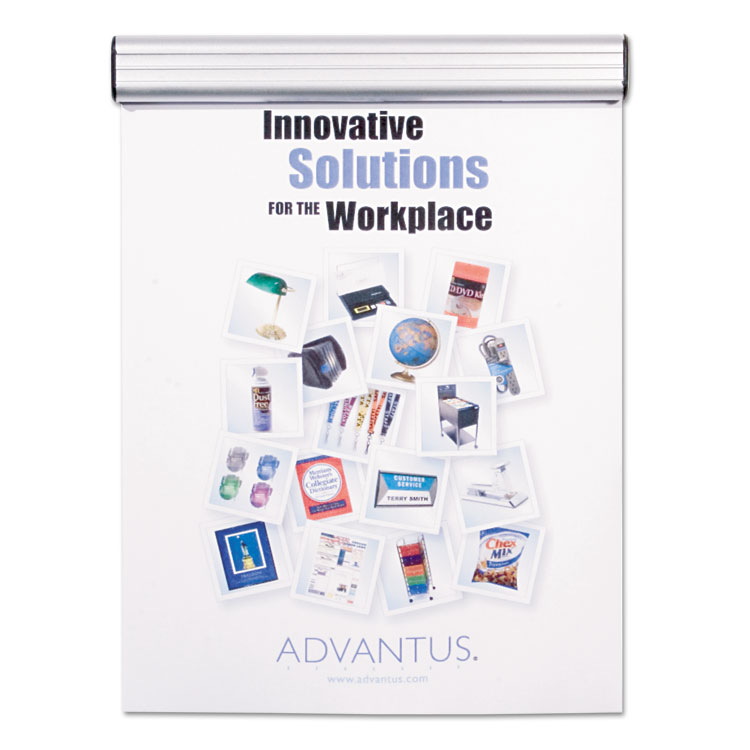 Advantus Grip-A-Strip Display Rails, 1.5" x 9", Satin Aluminum (AVT1500)
