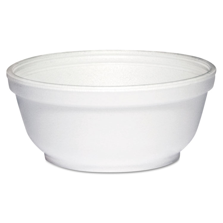 Dart Foam Bowls, 8 oz, White, 50/Pack, 20 Packs/Carton (DCC8B20)