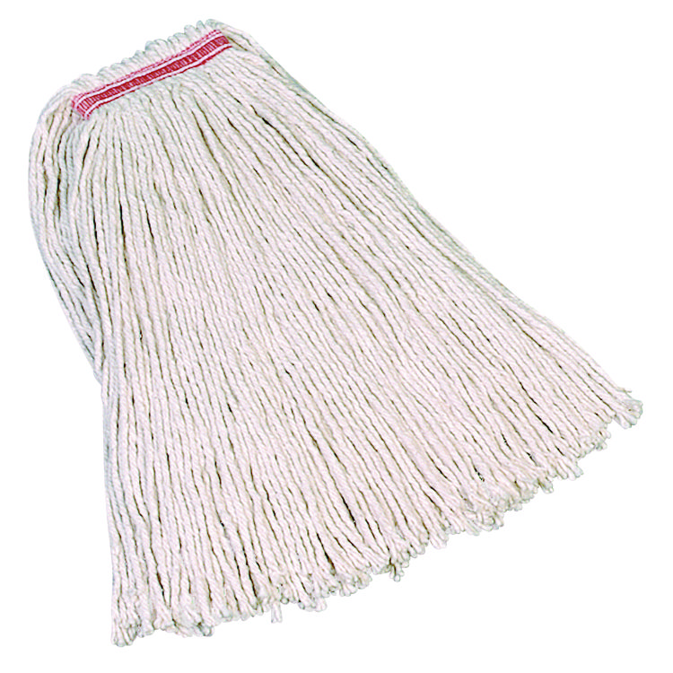 Rubbermaid Commercial Premium Cut-End Cotton Mop, White, 20 oz, 1-in. Orange Headband (RCPF11712)