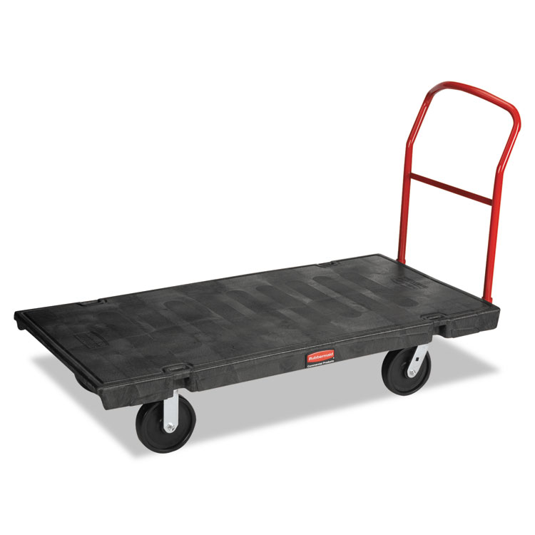 Rubbermaid Commercial Platform Truck with 8" Polyolefin Casters, 2,000 lb Capacity, 30 x 60 x 7, Black (RCP4471BLA)