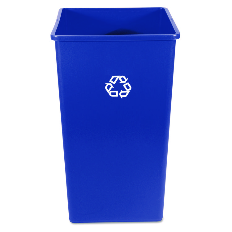 Rubbermaid Commercial Square Recycling Container, 50 gal, Plastic, Blue (RCP395973BLU)