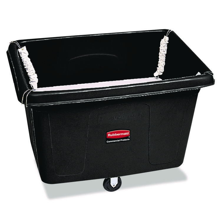 Rubbermaid Commercial Spring Platform Truck, 104.7 gal, 500 lb Capacity, Metal/Plastic, Black (RCP4611BLA)