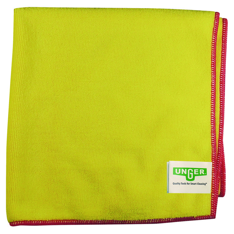 Unger SmartColor MicroWipes 4000, Heavy-Duty, 16 x 15, Yellow/Red, 10/Pack (UNGMF40Y)