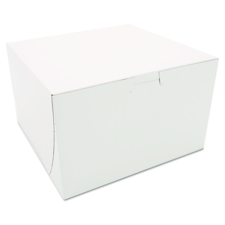SCT White One-Piece Non-Window Bakery Boxes, 8 x 8 x 5, White, Paper, 100/Carton (SCH09455)