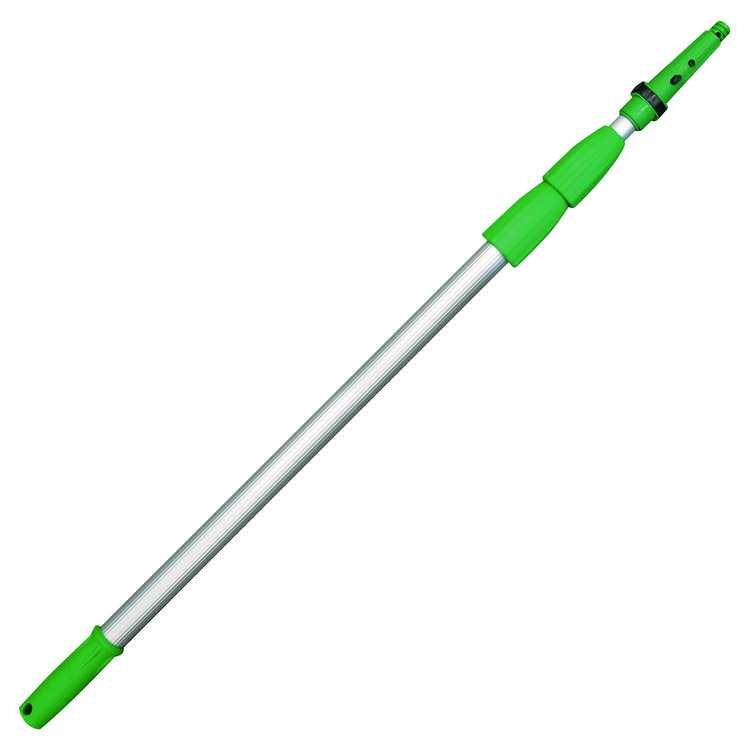 Unger Opti-Loc Aluminum Extension Pole, 14 ft, Three Sections, Green/Silver (UNGED450)