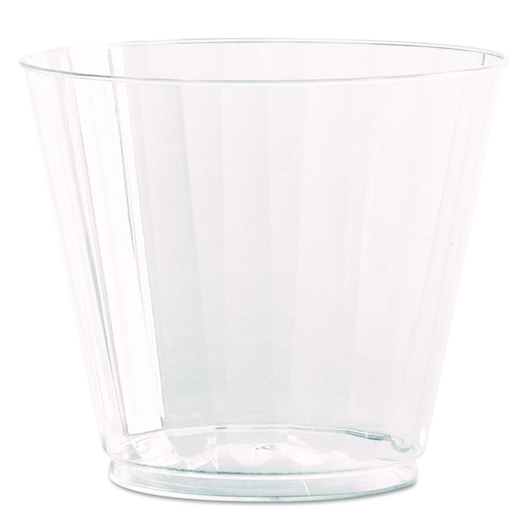 Classic Classic Crystal Plastic Tumblers, 9 oz, Clear, Fluted, Squat, 20/Pack, 12 Packs/Carton (WNACC9240)