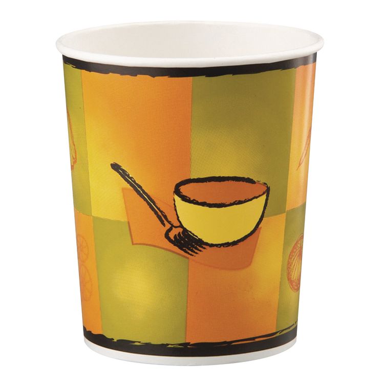 Chinet Streetside Squat Paper Food Container, 32 oz, Streetside Design, 25/Bag, 20 Bags/Carton (HUH70332)