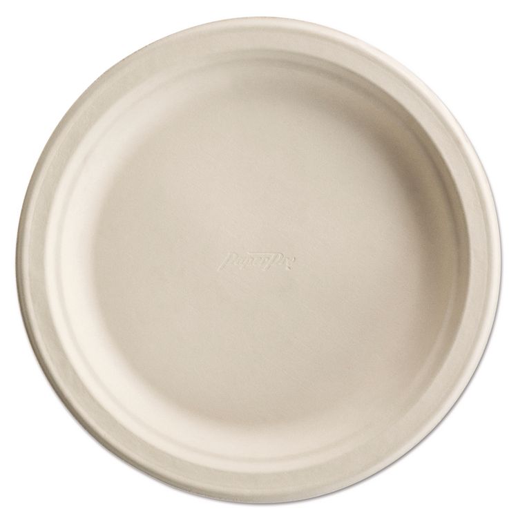 Chinet PaperPro Naturals Molded Fiber Dinnerware, Round Plates, 8.75" dia, White, 125/Pack, 4 Packs/Carton (HUH25775)