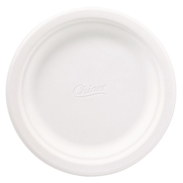 Chinet Classic Paper Plates, 6.75" dia, White, 125/Pack, 8 Packs/Carton (HUH21226CT)