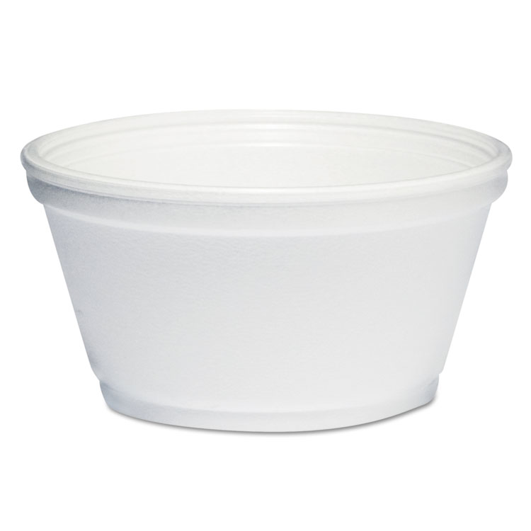 Dart Foam Container, Extra Squat, 8 oz, White, 1,000/Carton (DCC8SJ20)