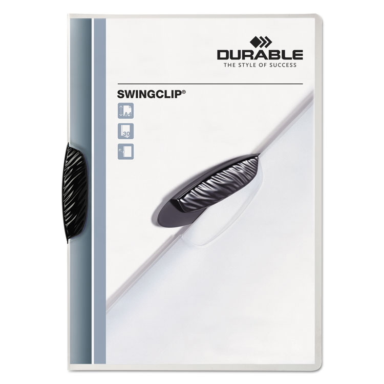Durable Swingclip Clear Report Cover, Swing Clip, 8.5 x 11, Black Clip, 25/Box (DBL226301)