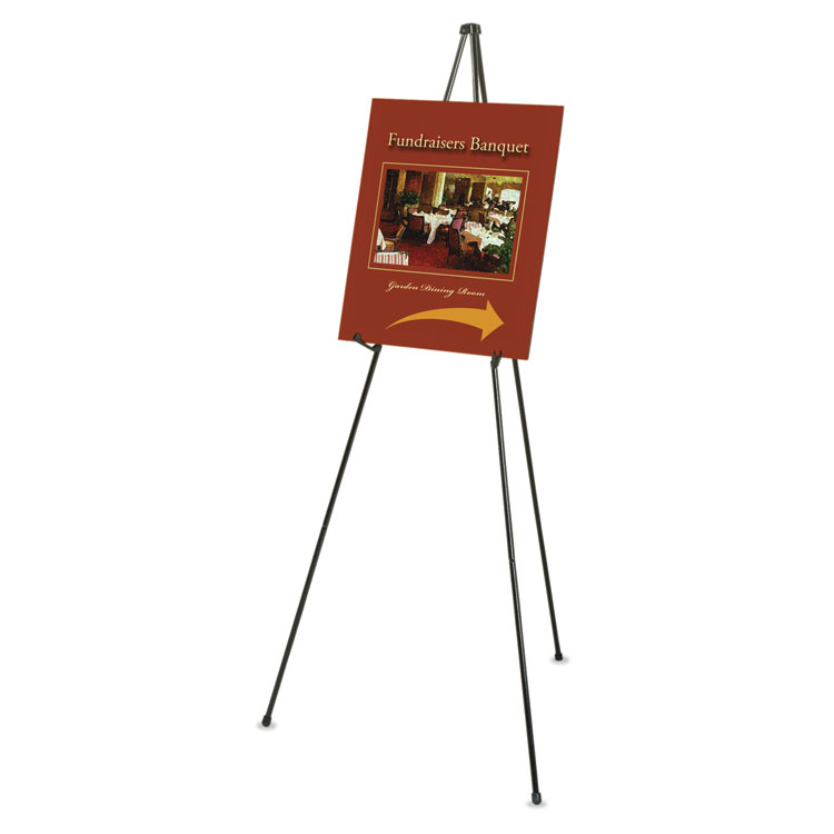 Quartet Heavy-Duty Adjustable Instant Easel Stand, 25" to 63" High, Steel, Black (QRT27E)