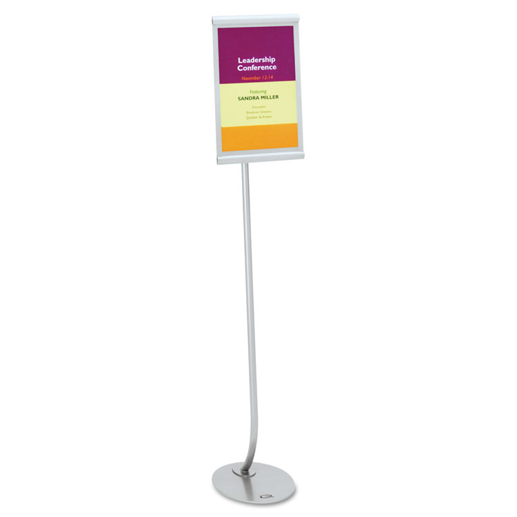 Quartet Designer Sign Stand, Silver Aluminum Frame, 11 x 17 (QRT7922)