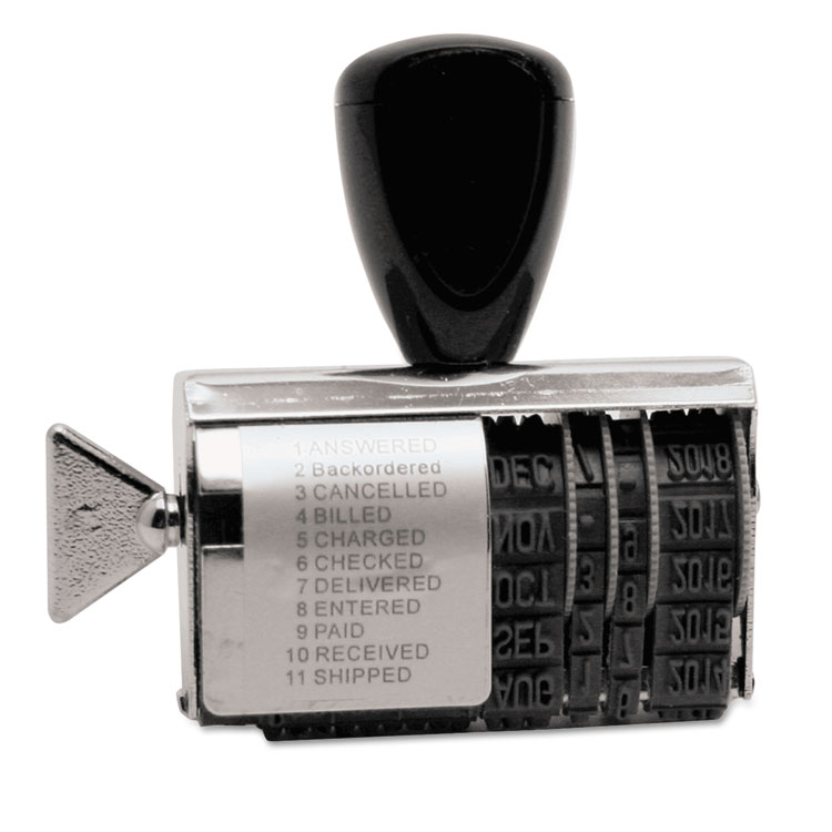 Trodat Rubber 11-Message Dial-A-Phrase Date Stamp, Conventional, 2" x 0.38" (USST2754)
