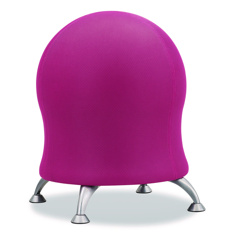 Safco Zenergy Ball Chair, Backless, Supports Up to 250 lb, Pink Fabric Seat, Silver Base (SAF4750PI)