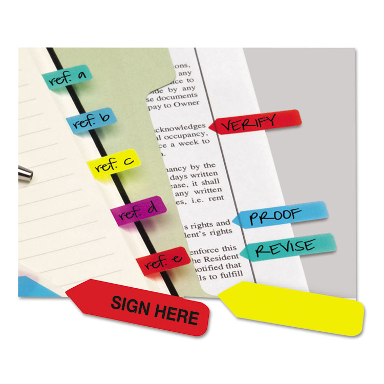 Redi-Tag Mini Arrow Page Flags, Blue/Mint/Purple/Red/Yellow, 154 Flags/Pack (RTG72001)
