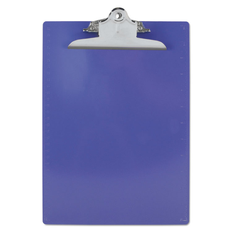SAU21606 - Saunders Recycled Plastic Clipboard with Ruler Edge, 1" Clip Capacity, Holds 8.5 x 11 Sheets, Purple (SAU21606)