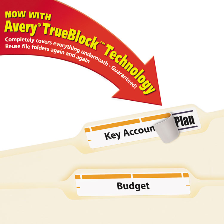 AVE5166 - Avery Permanent TrueBlock File Folder Labels with Sure Feed Technology, 0.66 x 3.44, White, 30/Sheet, 25 Sheets/Pack (AVE5166) - Image 3