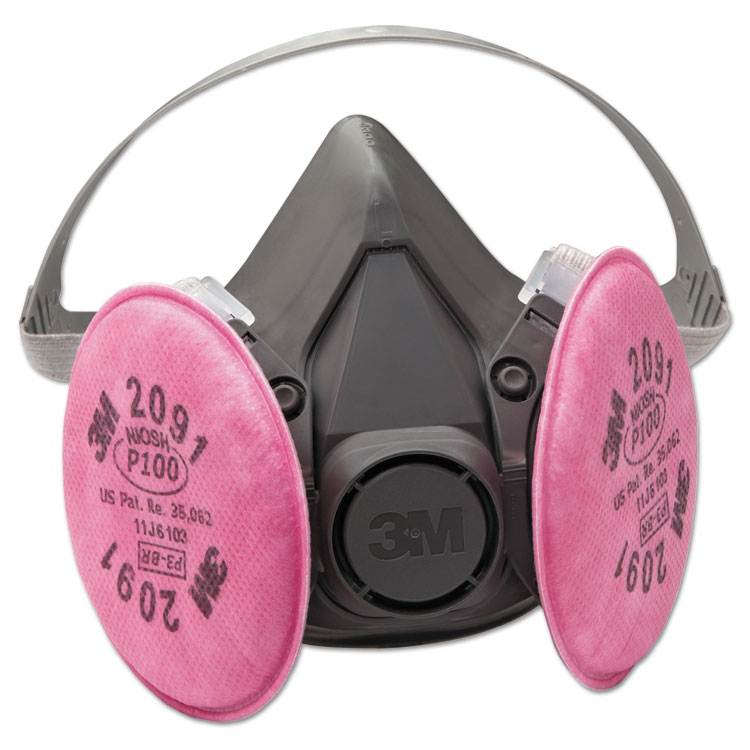 3M Half Facepiece Respirator 6000 Series, Reusable, Medium (MMM6291)