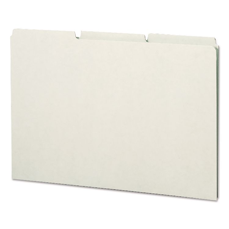 Smead Recycled Blank Top Tab File Guides, 1/3-Cut Top Tab, Blank, 8.5 x 14, Green, 50/Box (SMD52334)