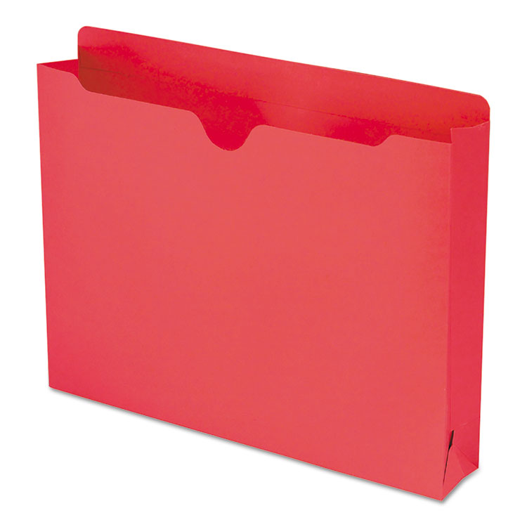 Smead Colored File Jackets with Reinforced Double-Ply Tab, Straight Tab, Letter Size, Red, 50/Box (SMD75569)