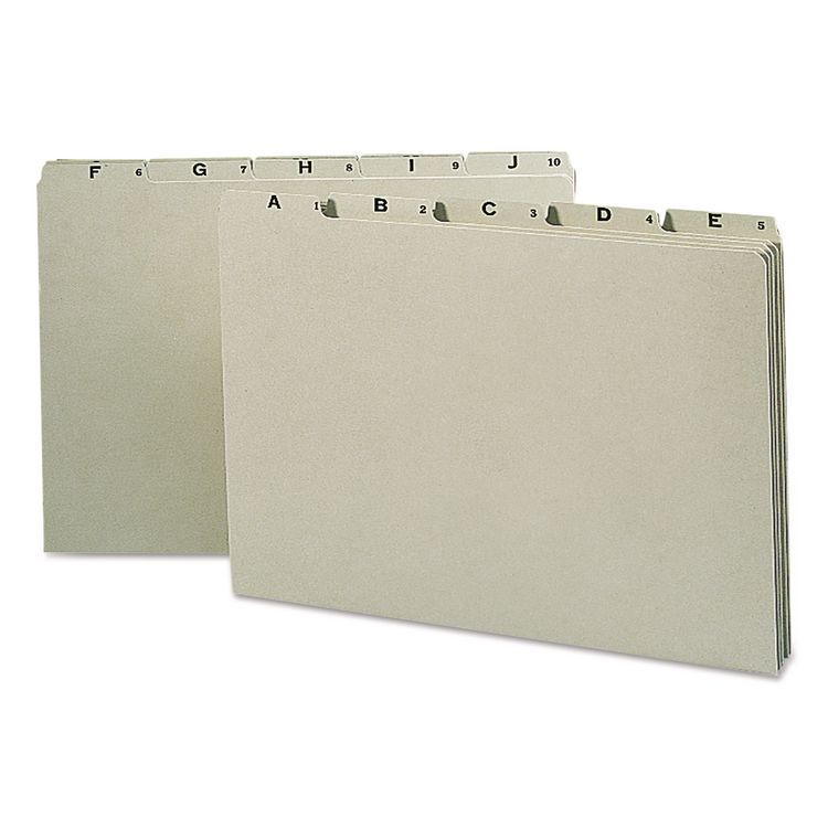 Smead Alphabetic Top Tab Indexed File Guide Set, 1/5-Cut Top Tab, A to Z, 8.5 x 14, Green, 25/Set (SMD52376)