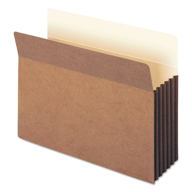 Smead Redrope TUFF Pocket Drop-Front File Pockets with Fully Lined Gussets, 5.25" Expansion, Letter Size, Redrope, 10/Box (SMD73390)