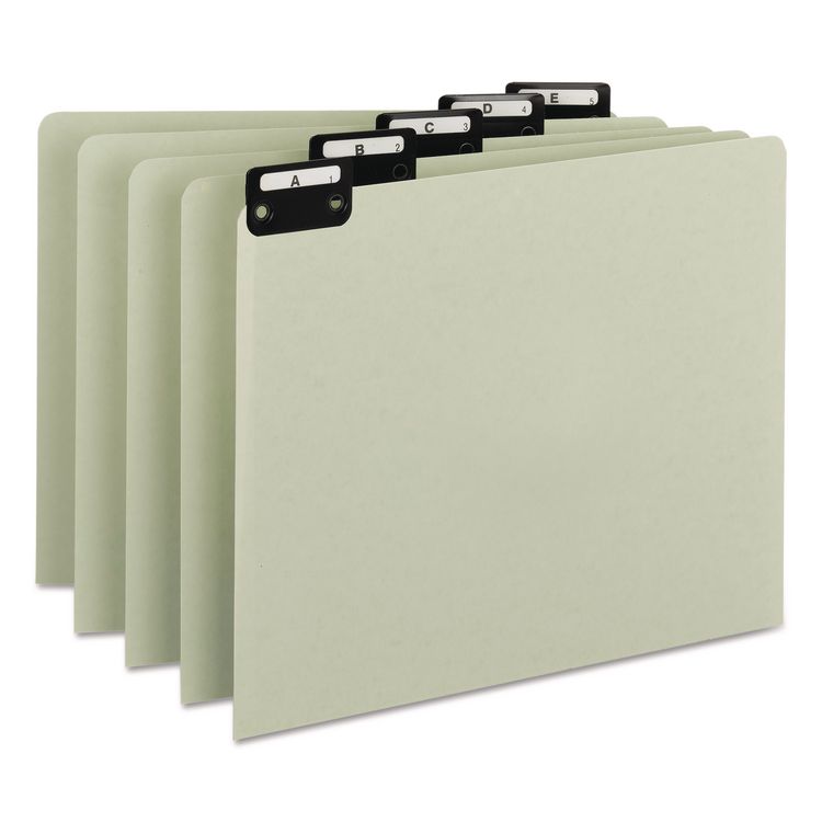 Smead Alphabetic Top Tab Indexed File Guide Set, 1/5-Cut Top Tab, A to Z, 8.5 x 11, Green, 25/Set (SMD50576)