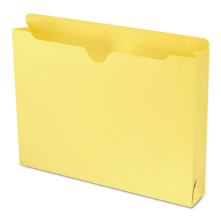 Smead Colored File Jackets with Reinforced Double-Ply Tab, Straight Tab, Letter Size, Yellow, 50/Box (SMD75571)
