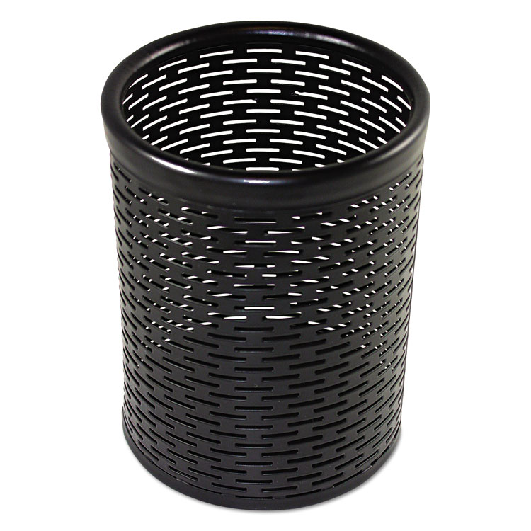 Artistic Urban Collection Punched Metal Pencil Cup, 3.5" Diameter x 4.5"h, Black (AOPART20005)