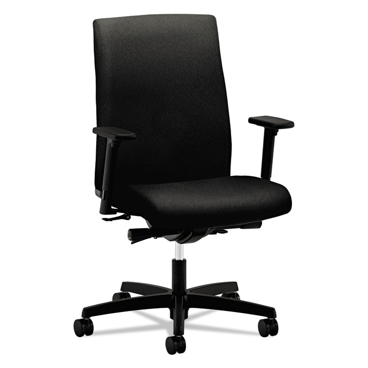 HON Ignition Series Mid-Back Work Chair, Supports Up to 300 lb, 17" to 22" Seat Height, Black (HONIW104CU10)