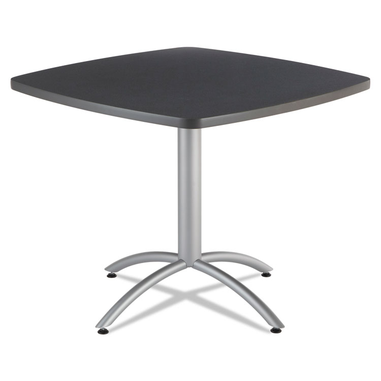 Iceberg CafeWorks Cafe-Height Table, Square, 36" x 36" x 30", Graphite Granite/Silver (ICE65618)