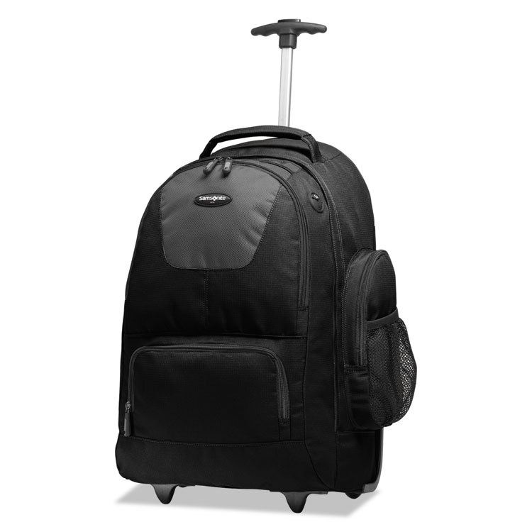 Samsonite Rolling Backpack, Fits Devices Up to 15.6", Polyester, 14 x 8 x 21, Black/Charcoal (SML178961053)