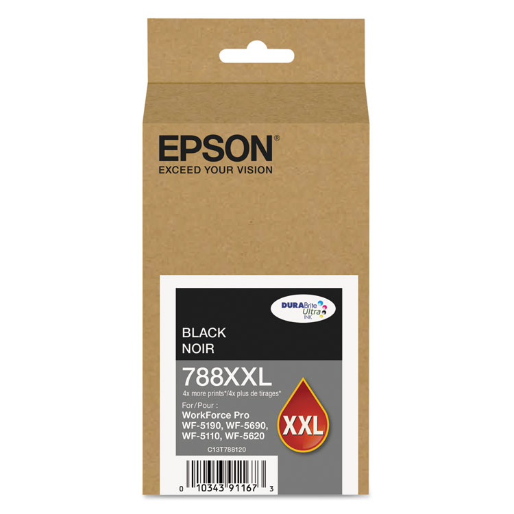 Epson T788XXL120 (788XXL) DURABrite Ultra XL PRO High-Yield Ink, Black (EPST788XXL120)