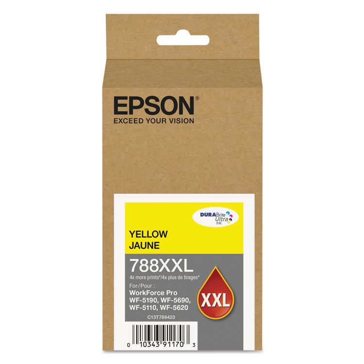 Epson T788XXL420 (788XXL) DURABrite Ultra XL PRO High-Yield Ink, Yellow (EPST788XXL420)