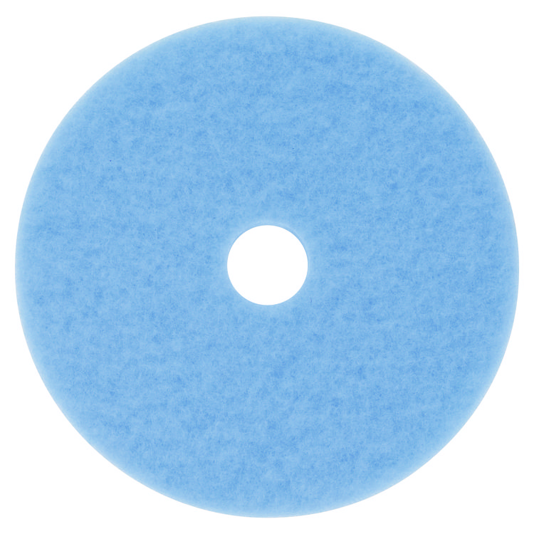 3M Hi-Performance Burnish Pad 3050, 27" Diameter, Sky Blue, 5/Carton (MMM59824)