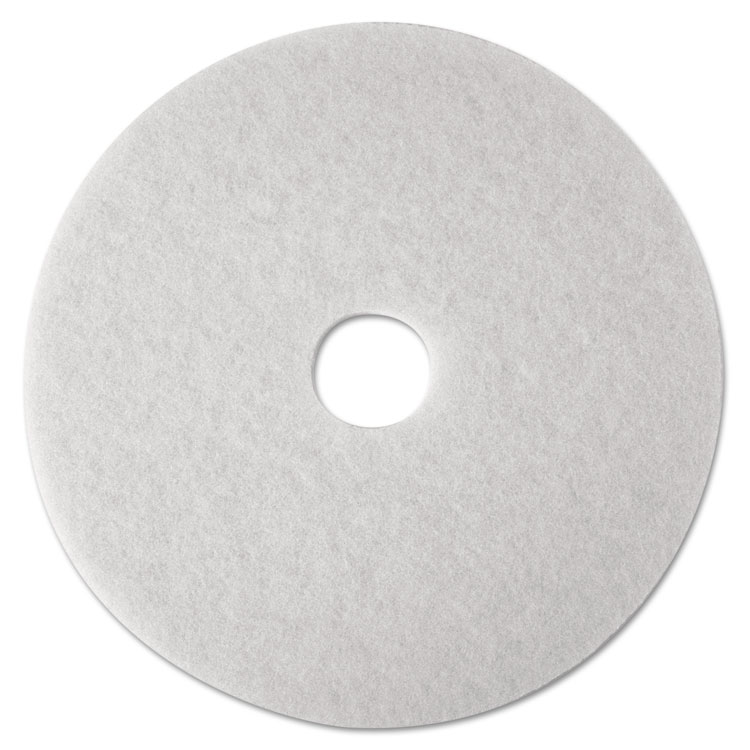 3M Low-Speed Super Polishing Floor Pads 4100, 27" Diameter, White, 5/Carton (MMM20313)