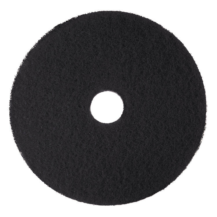 3M Low-Speed High Productivity Floor Pads 7300, 18" Diameter, Black, 5/Carton (MMM08276)