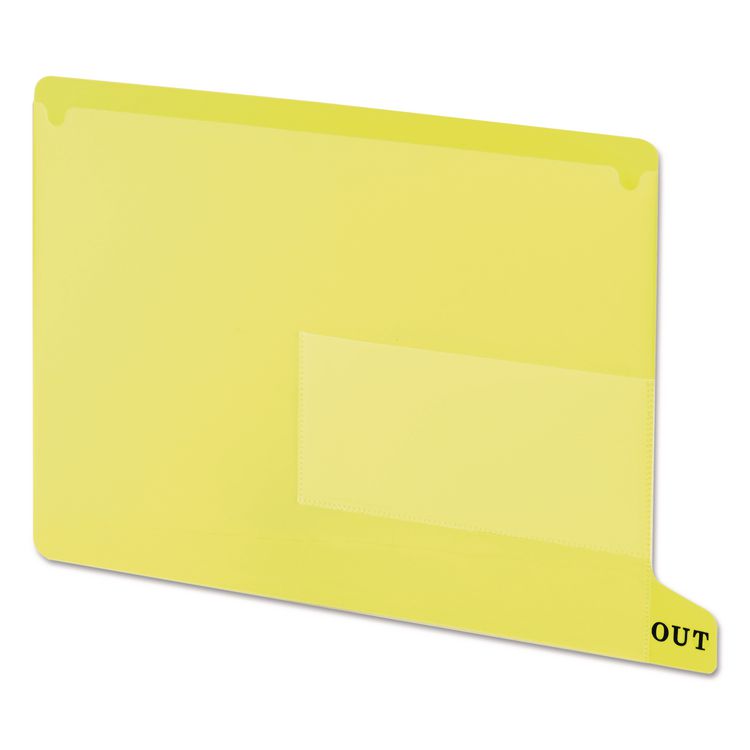 Smead Colored Poly Out Guides with Pockets, 1/3-Cut End Tab, Out, 8.5 x 11, Yellow, 25/Box (SMD61956)