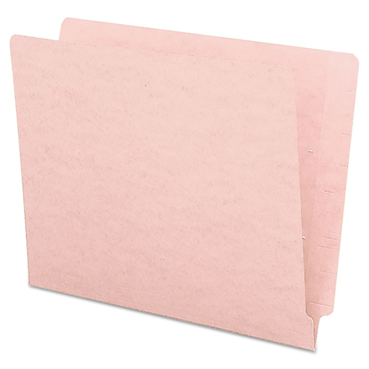Master Shelf-Master Reinforced End Tab Colored Folders, Straight Tabs, Letter Size, 0.75" Expansion, Pink, 100/Box (SMD25610)