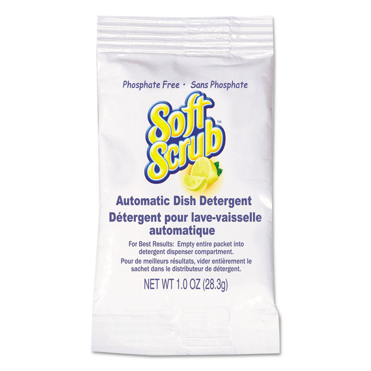 Soft Scrub Automatic Dish Detergent, Lemon Scent, Powder, 1 oz Pack, 200/Carton (DIA10006)