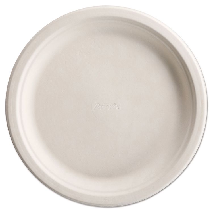 Chinet PaperPro Naturals Molded Fiber Dinnerware, Round Plates, 10.5" dia, Natural, 125/Pack, 4 Packs/Carton (HUH25776)