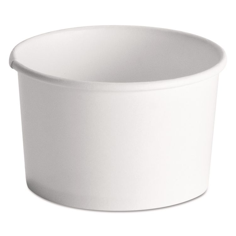 Chinet Squat Paper Food Container, 8 oz to 10 oz, White, 50/Pack, 20/Carton (HUH71037)