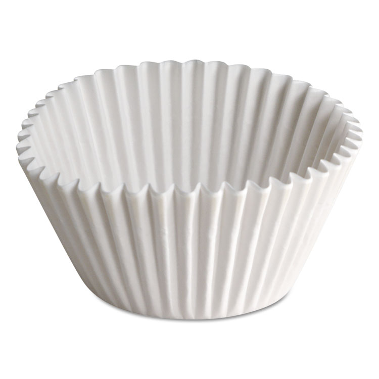Hoffmaster Fluted Bake Cups, 8 oz, 3.5 x 1.5 x 0.5, White, Paper, 500/Pack, 10 Packs/Carton (HFMBL35065)