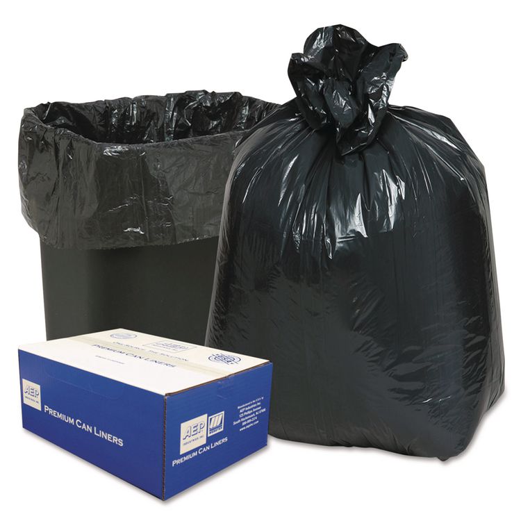 Classic Linear Low-Density Can Liners, 10 gal, 0.6 mil, 24" x 23", Black, 25 Bags/Roll, 20 Rolls/Carton (WBI242315B)