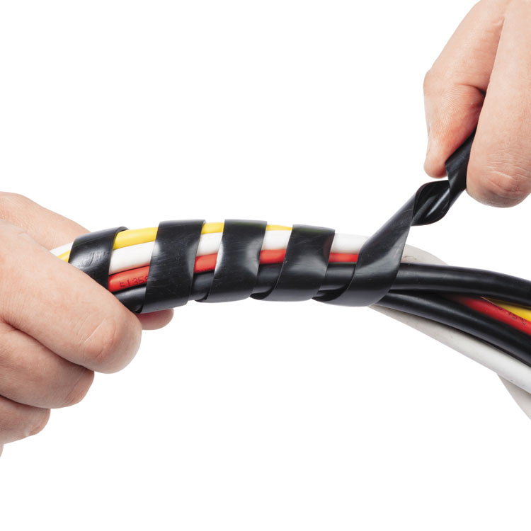D-Line Cable Tidy Wrap, 0.25" to 2" Diameter x 98" Long, Black (DLNCTW25B)