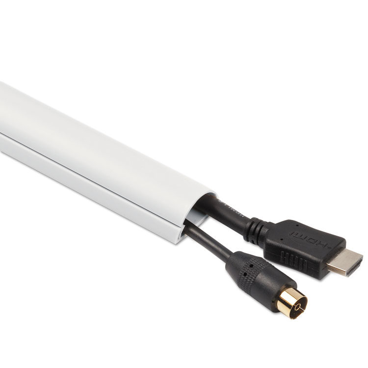 D-Line Decorative Mini Cord Cover, 60" x 1.25" x 0.5" Covers, White (DLNR5FT3015W)