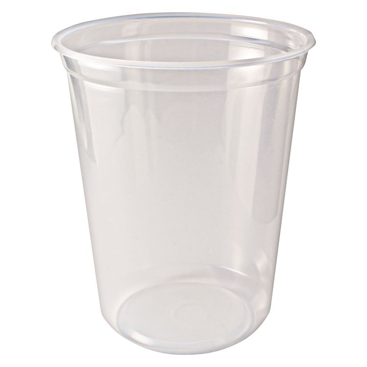 Fabri-Kal Microwavable Deli Containers, 32 oz, 4.6" Diameter x 5.6" h, Clear, Plastic, 500/Carton (FABPK32TC)