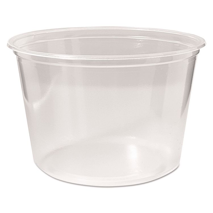 Fabri-Kal Microwavable Deli Containers, 16 oz, 4.6" Diameter x 3" h, Clear, Plastic, 500/Carton (FABPK16SC)